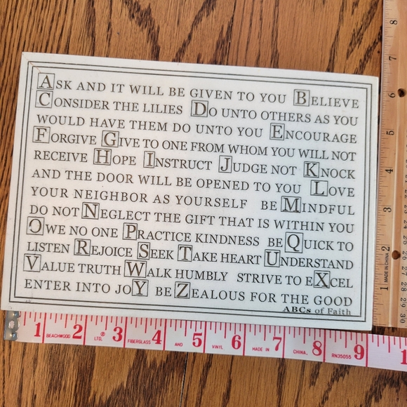 ABC's of Faith Marble ? Resin Plaque ~ Spirituality ~ Kindness ~ Positive Vibes - Picture 10 of 14